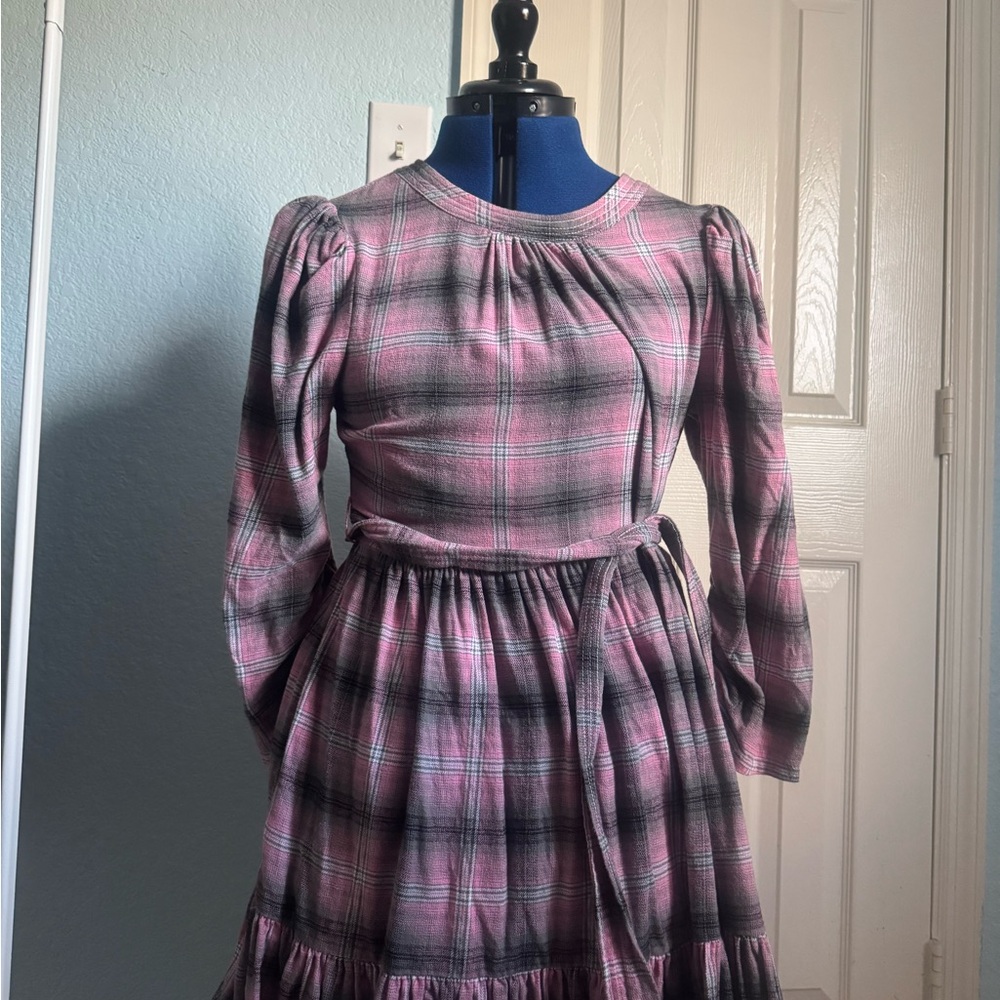 Likely Pink Plaid Long Sleeve Dress